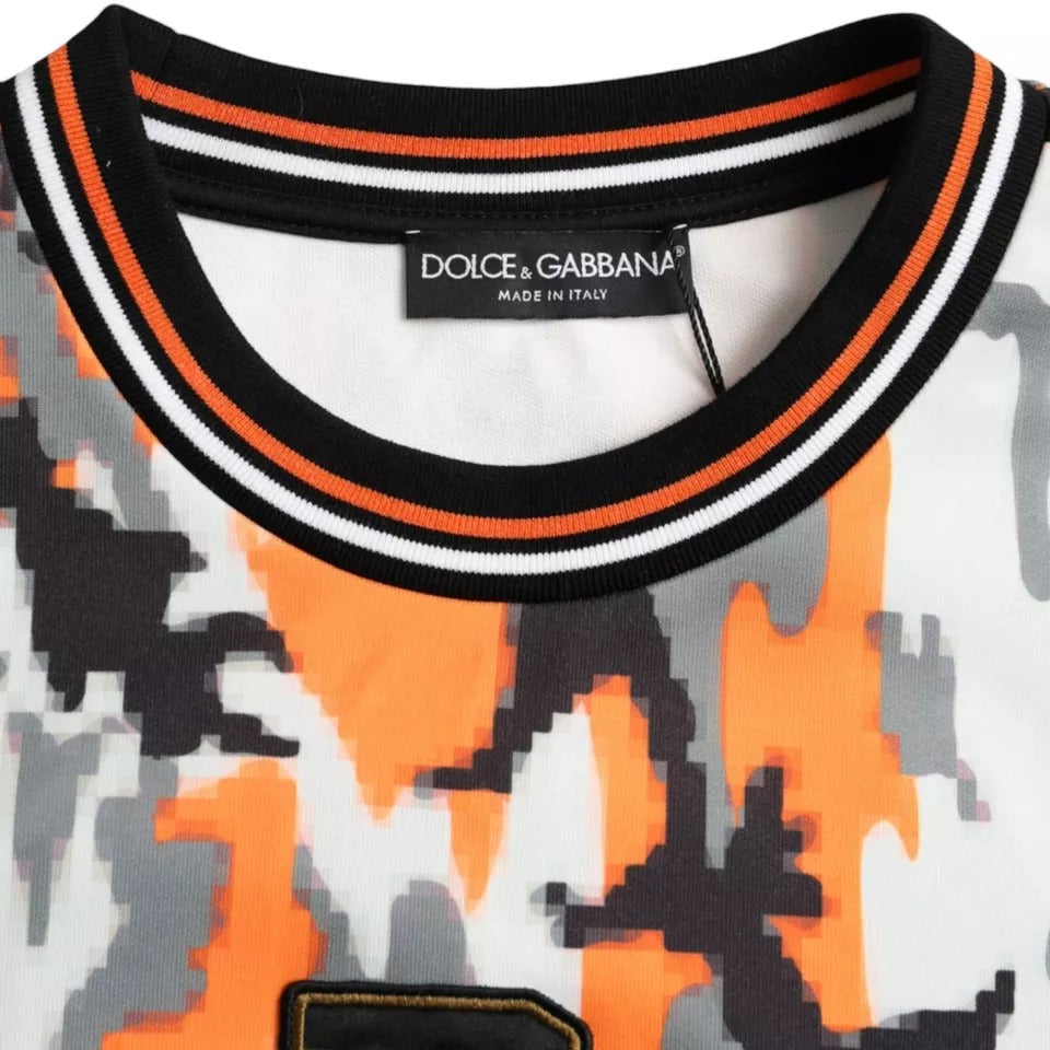 Dolce & Gabbana Multicolor Camouflage Crew Neck Pullover Sweater