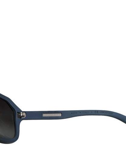 Dolce & Gabbana Blue Metal Frame Rubber Skin Polarized Mirror Lens Sunglasses