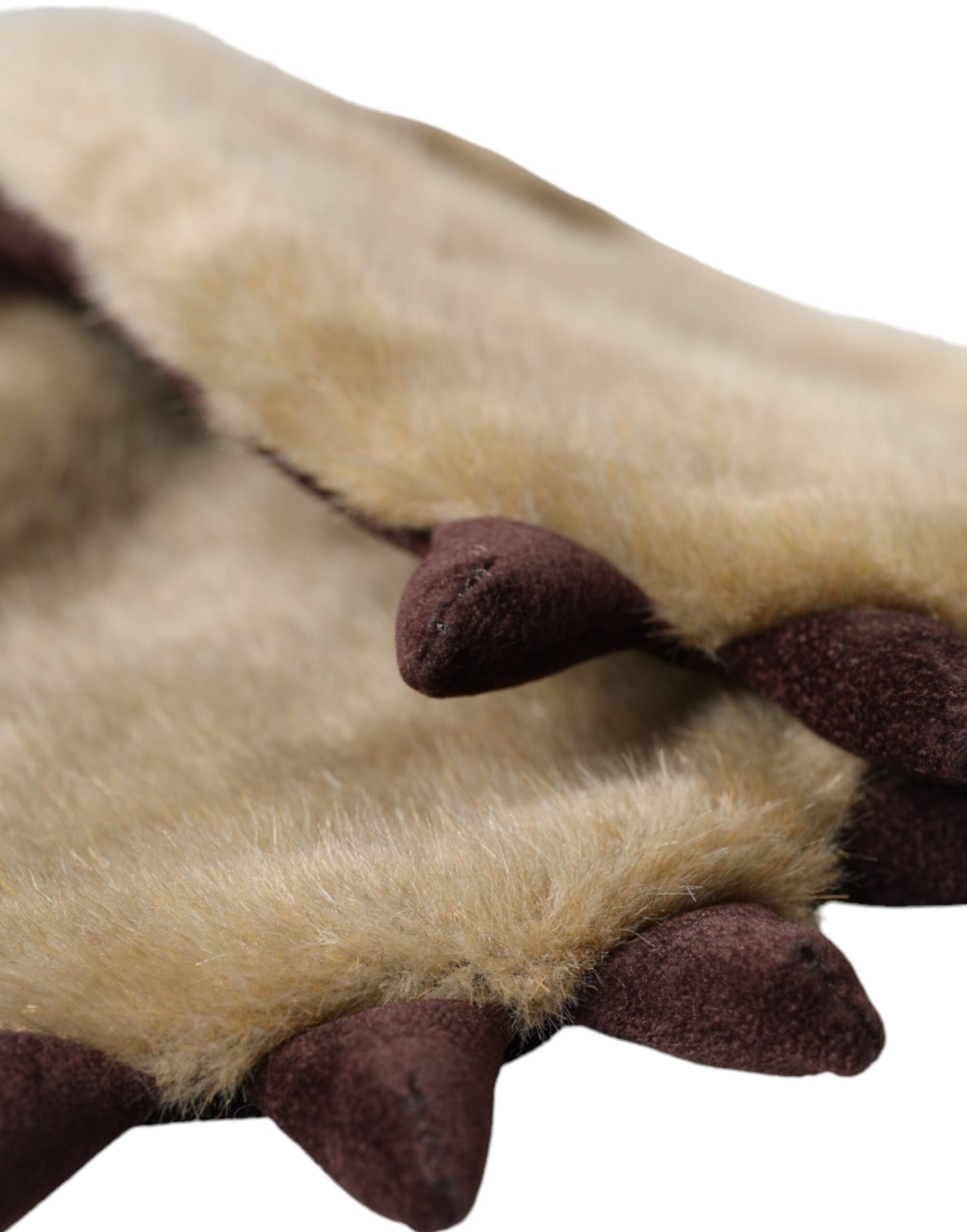 Dolce & Gabbana Beige Acrylic Knitted Fur Wrist Mitten Gloves