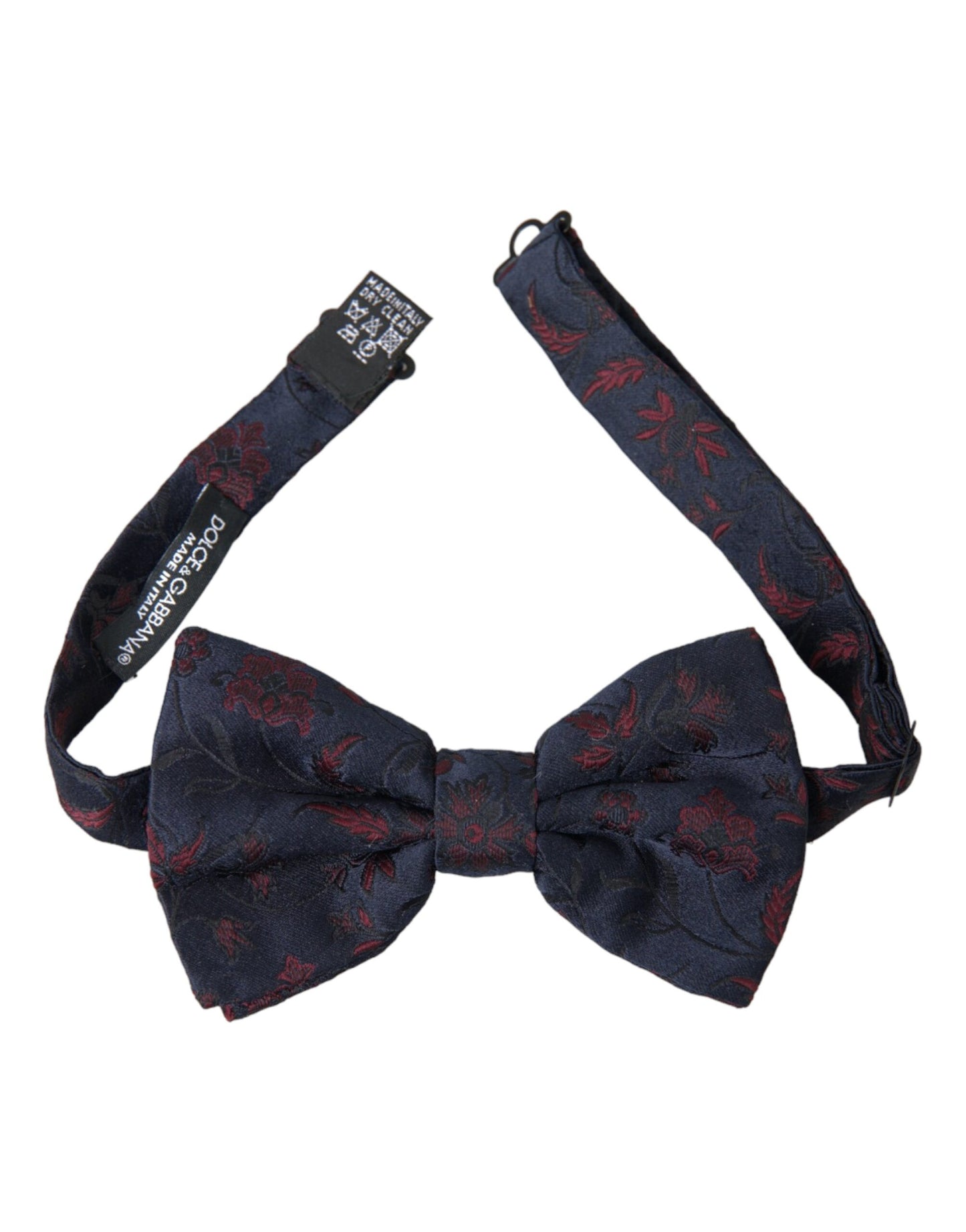 Dolce & Gabbana Blue Floral Brocade Adjustable Neck Men Bow Tie