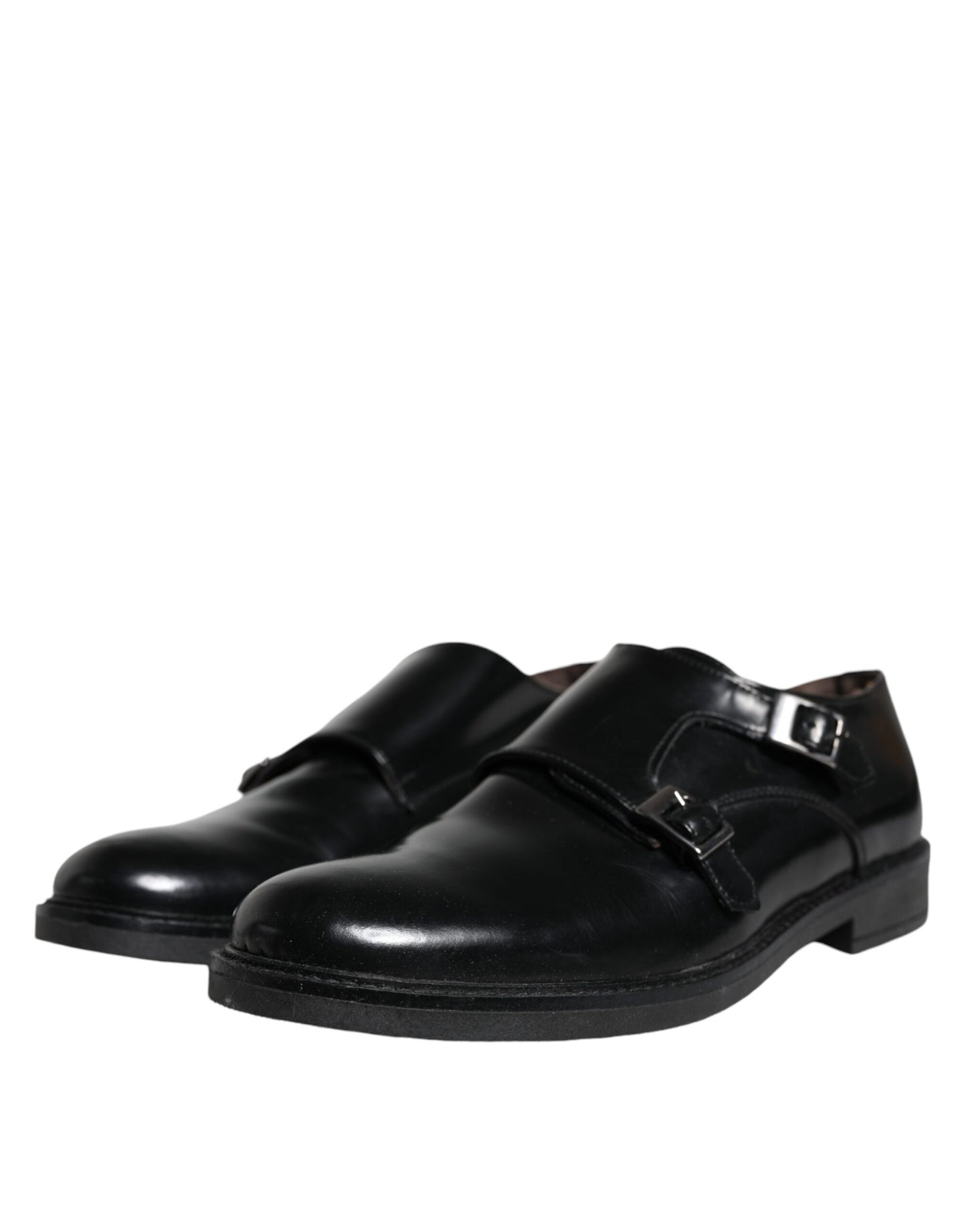 Daniele Alessandrini Black Leather Monk Strap Dress Formal Shoes