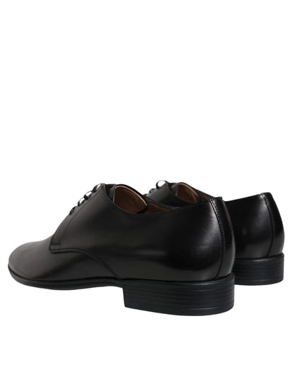 Dolce & Gabbana Black Leather Derby Formal Dress Shoes