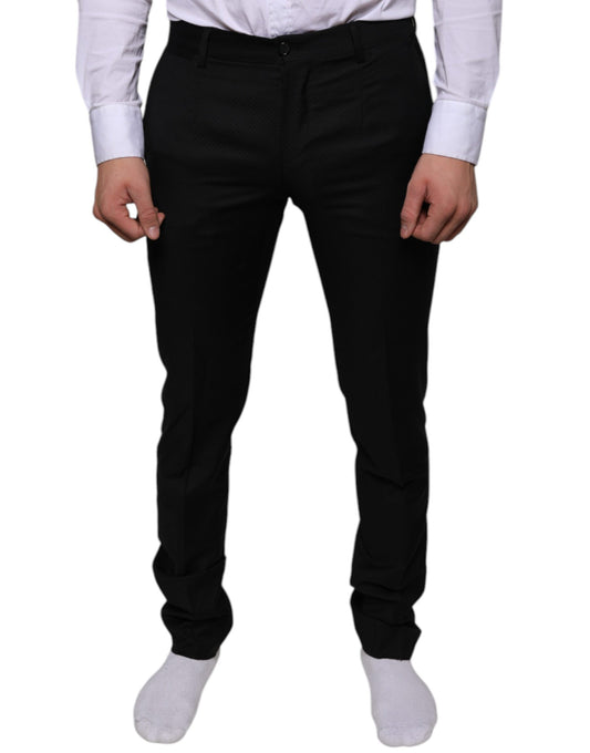 Dolce & Gabbana Black Wool Skinny Dress Formal Pants