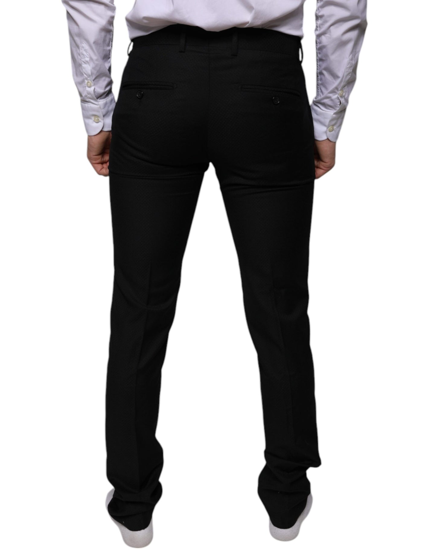 Dolce & Gabbana Black Wool Skinny Dress Formal Pants