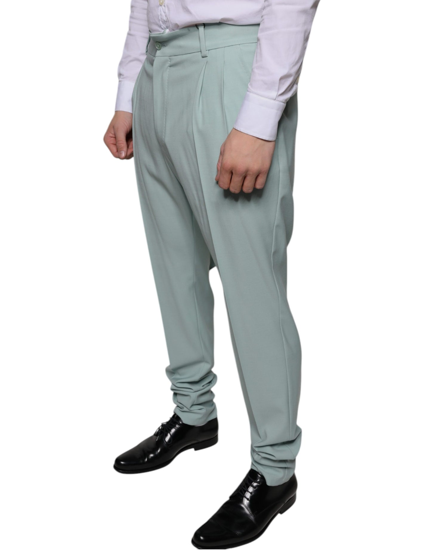 Dolce & Gabbana Mint Green Cotton Dress Pants