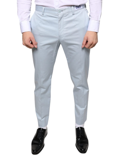 Dolce & Gabbana Light Blue Cotton Dress Pants