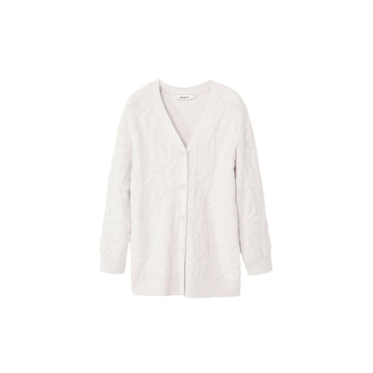 Desigual Cream Acrylic Cardigan