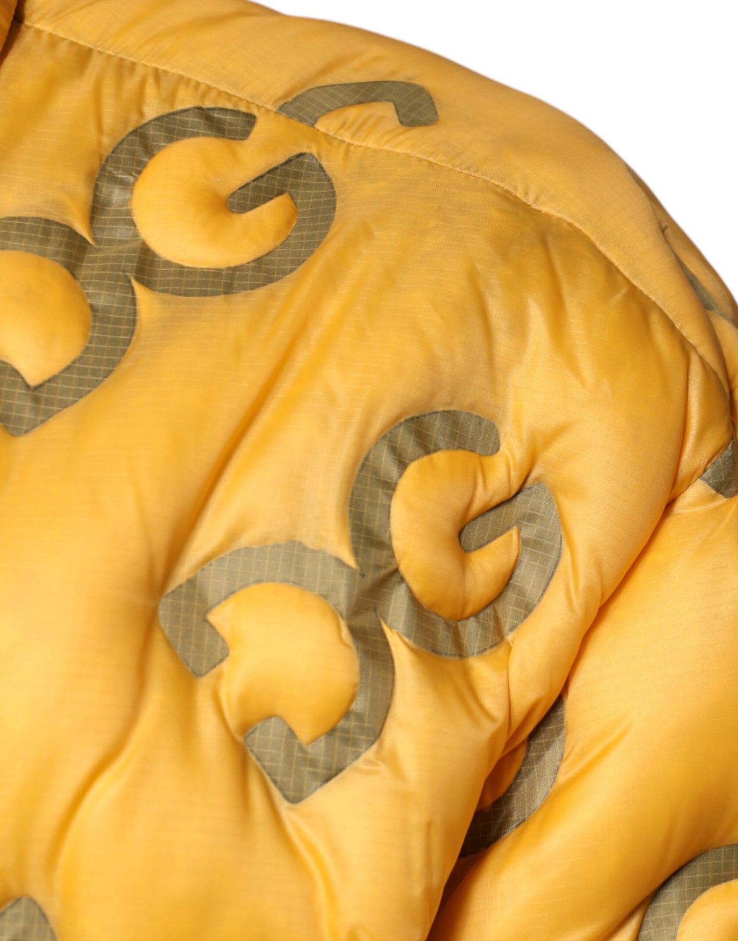 Dolce & Gabbana Yellow Logo Padded Buttoned Blouson Jacket