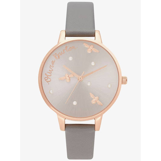 Olivia Burton Gray Synthetic Leather Watch