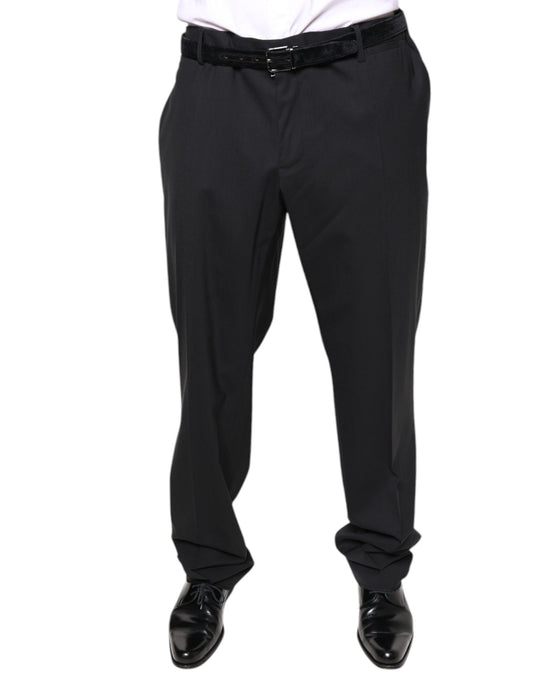 Dolce & Gabbana Black Wool Men Formal Dress Pants