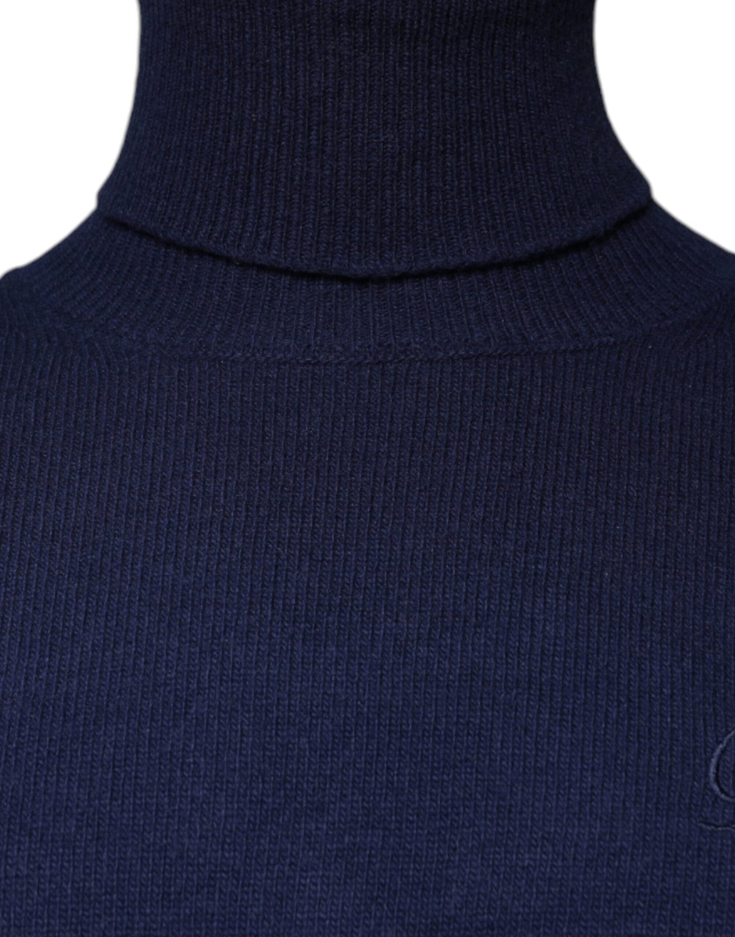 Dolce & Gabbana Blue Wool Knit Turtleneck Pullover Sweater