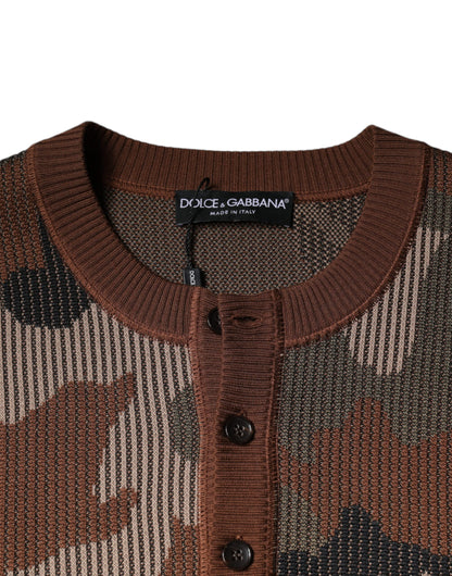 Dolce & Gabbana Multicolor Camouflage Men Pullover Sweater