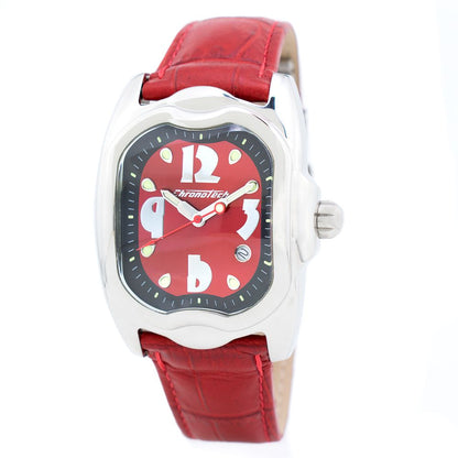 Chronotech Red Leather Watch