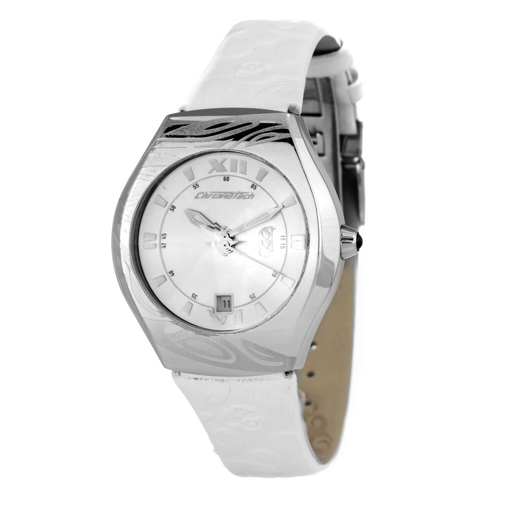 Chronotech White Leather Watch