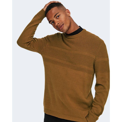 Only & Sons Brown Cotton Sweater