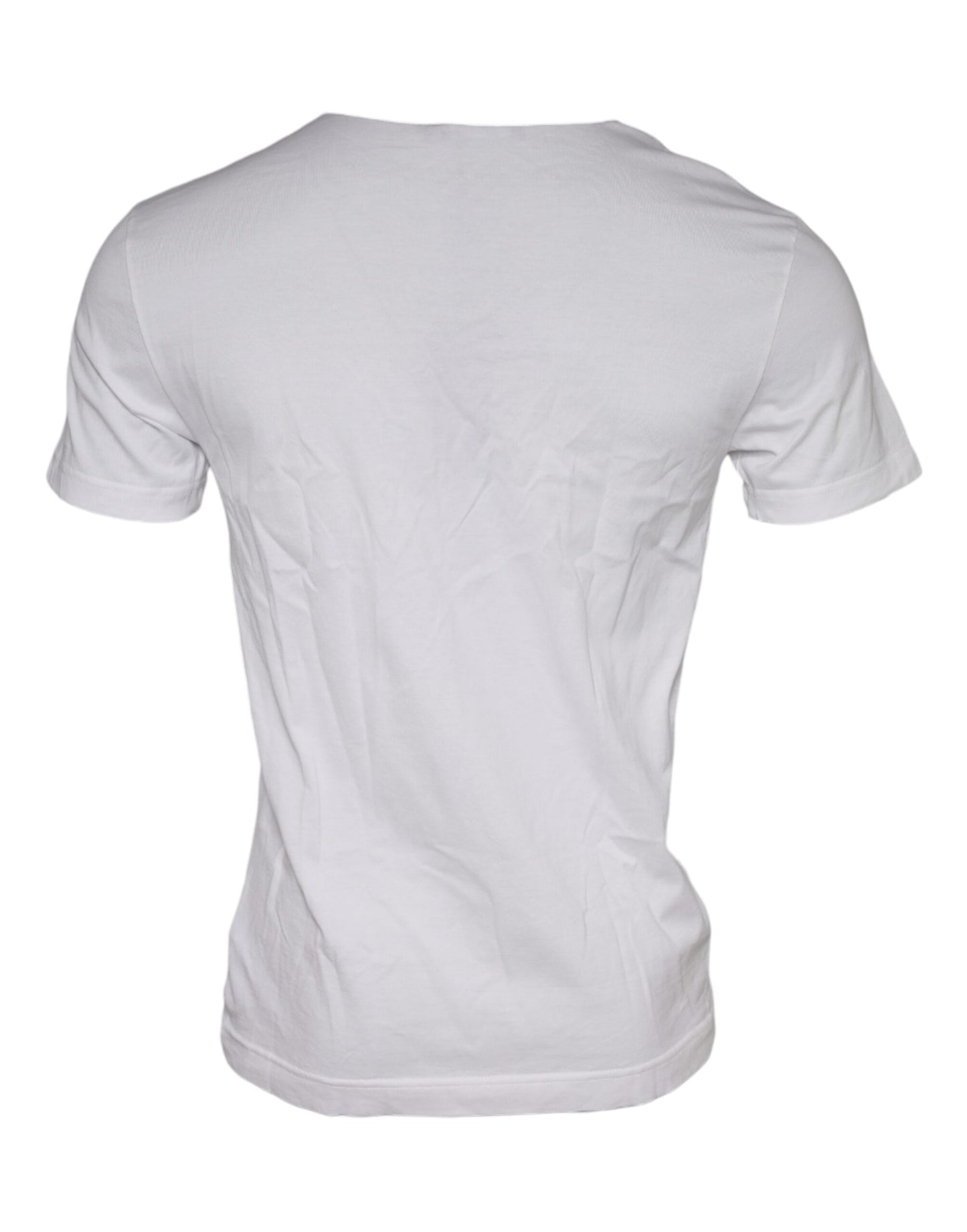 Dolce & Gabbana White Graphic Print Cotton Crew Neck T-shirt