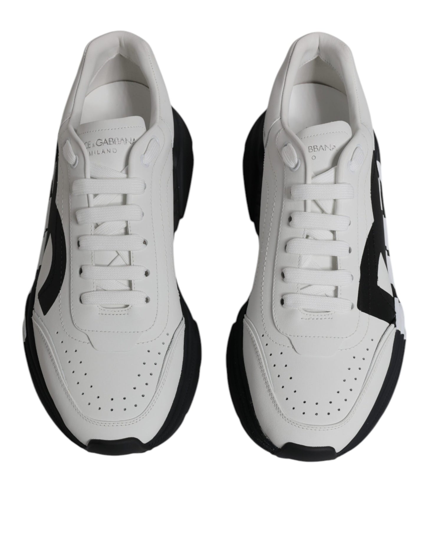 Dolce & Gabbana White Black DAYMASTER Leather Shoes