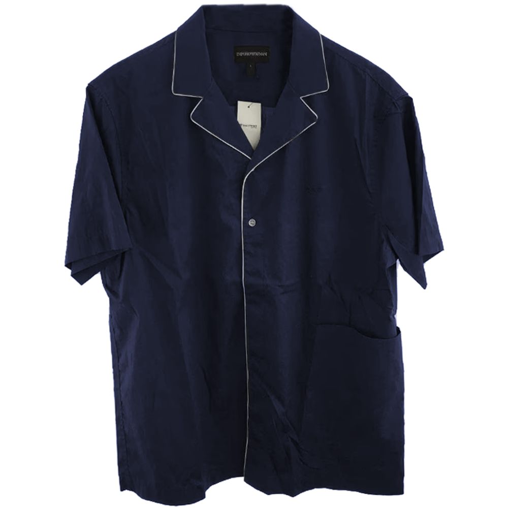 Emporio Armani Blue Cotton Shirt