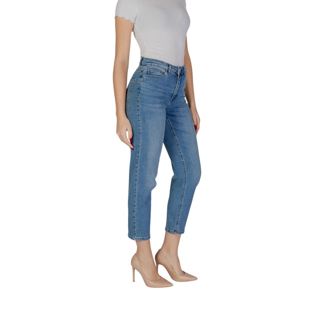 ICHI Light Blue Cotton Jeans & Pant