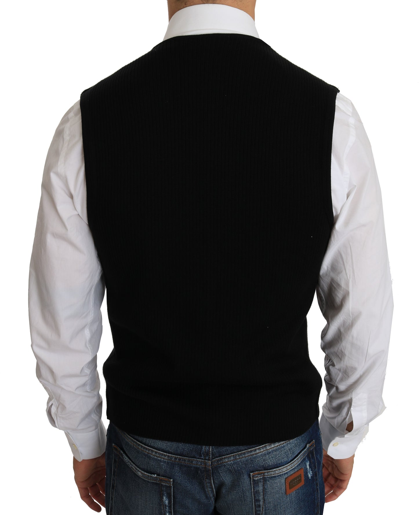 Dolce & Gabbana Sleek Black Cotton Formal Vest