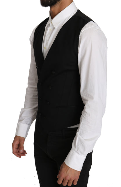 Dolce & Gabbana Sleek Double Breasted Slim Fit Wool Vest