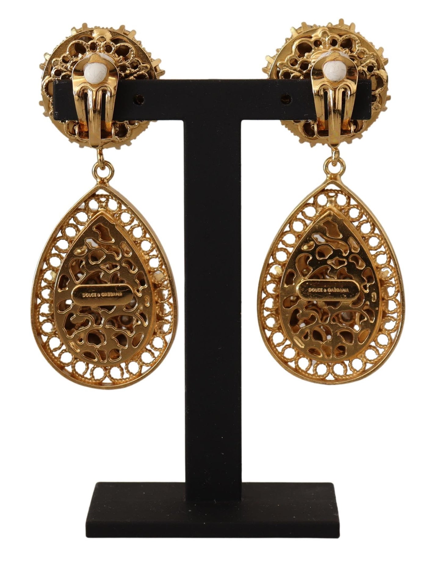 Dolce & Gabbana Baroque Multicolor Crystal Dangle Earrings